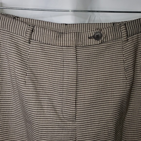 COVINGTON Brown White Houndstooth Slacks Pants Trousers Size 12P Short NEW - Picture 3 of 7